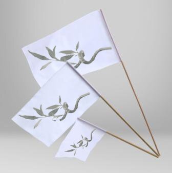 Bandiera personalizzata con palo in legno